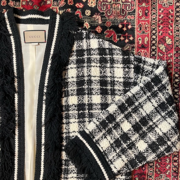 GUCCI Black Ivory Wool Boucle Tweed Jacket - Picture 2 of 13